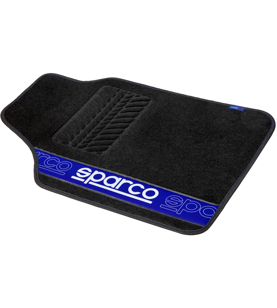 Set 4 tappetini neri e blu per auto sparco in moquette